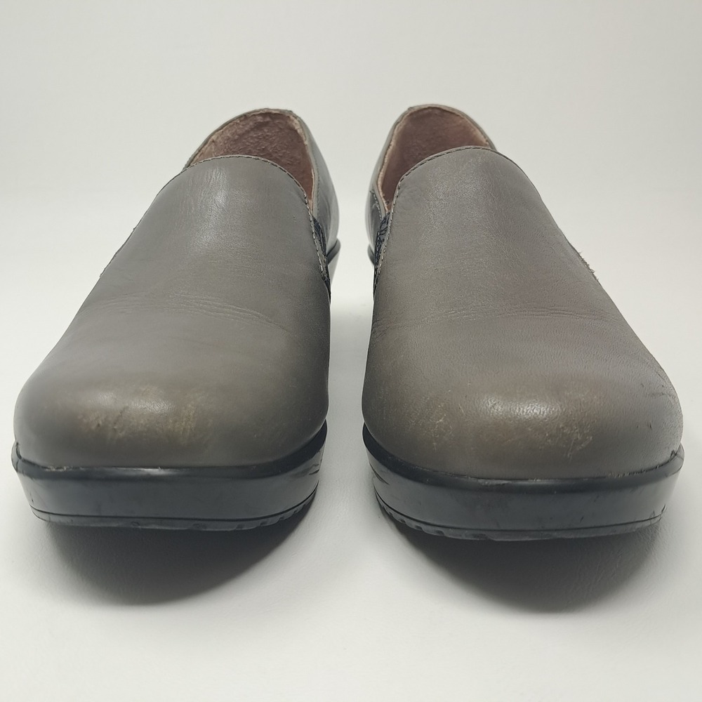 Dansko Jessica Grey Nappa Leather Clog Size 37 EU (6.5-7 US) Floral Detail - Picture 4 of 8